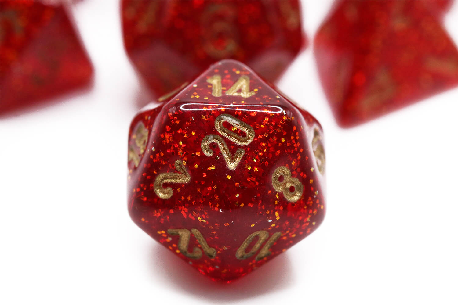 Chessex Mini Dice (Glitter Ruby) | 10mm TTRPG Dice Set CHX20504