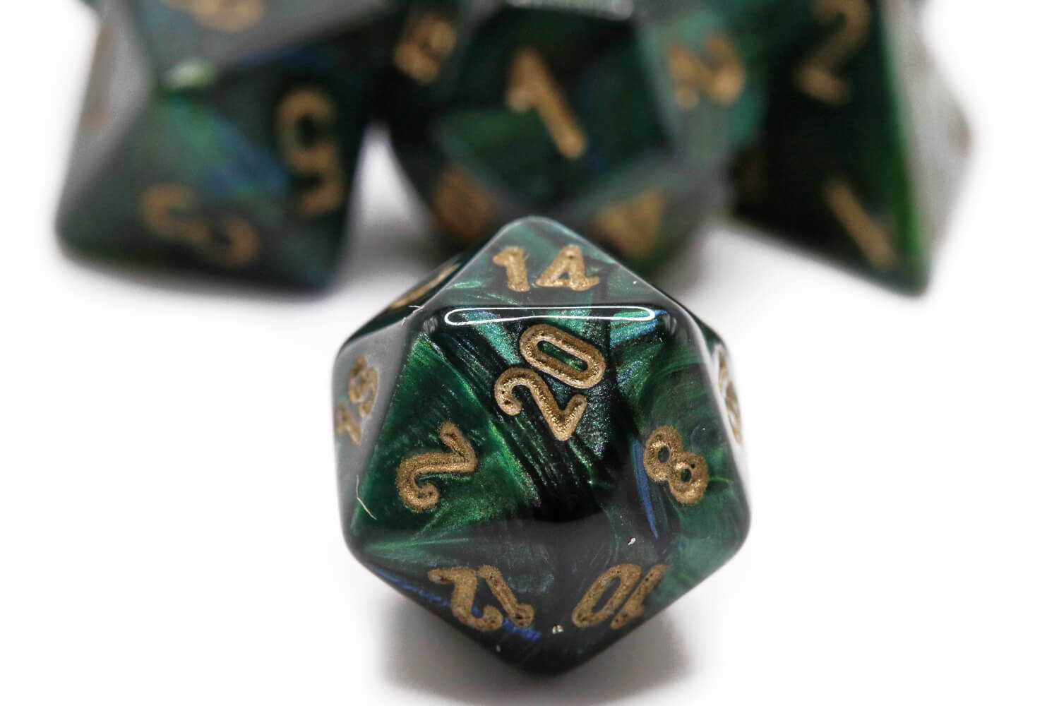 Chessex Mini Dice (Scarab Jade) | 10mm TTRPG Dice Set CHX20415