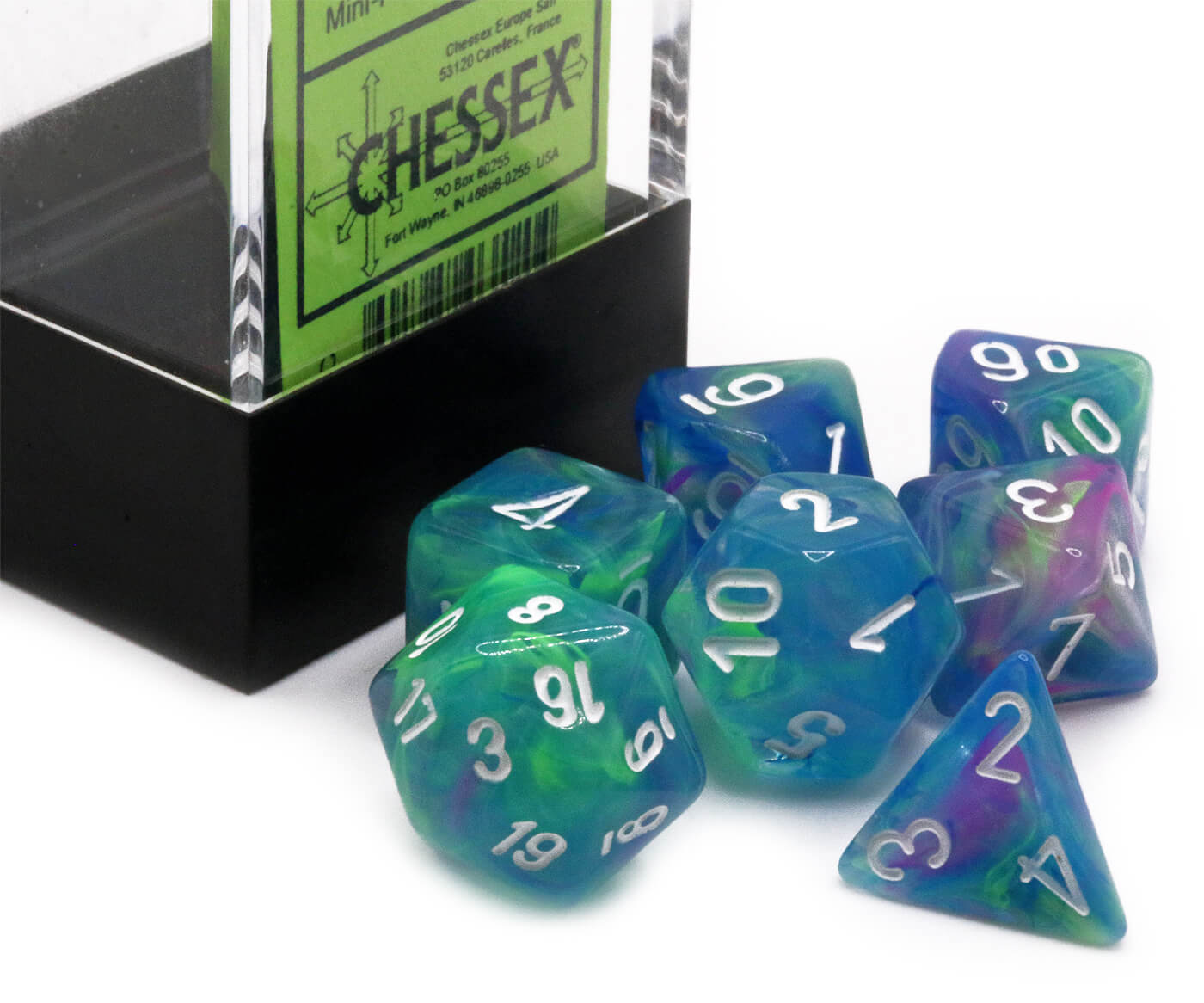 Chessex Mini Dice (Festive Waterlily) | 10mm TTRPG Dice Set CHX20546