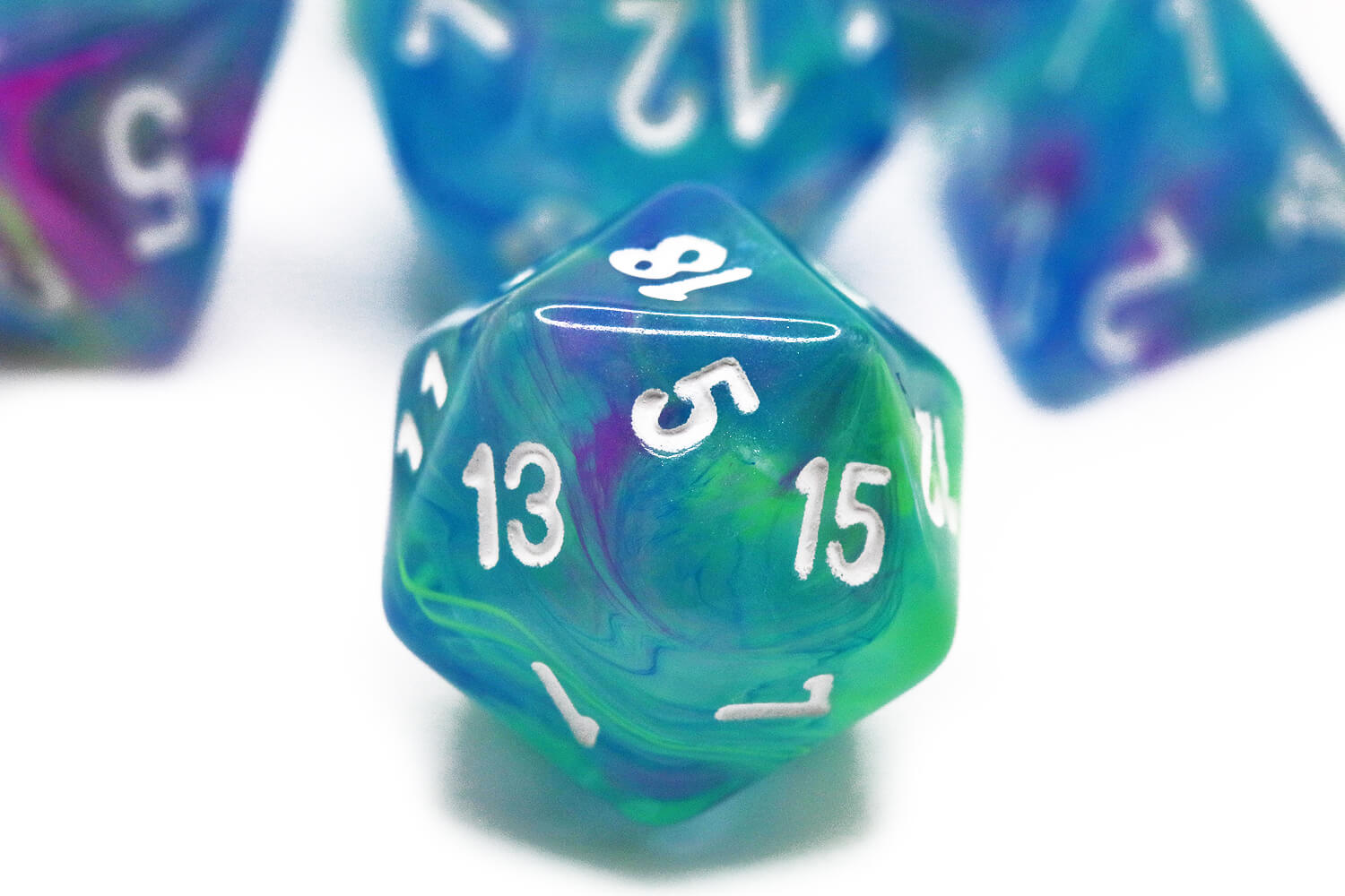 Chessex Mini Dice (Festive Waterlily) | 10mm TTRPG Dice Set CHX20546