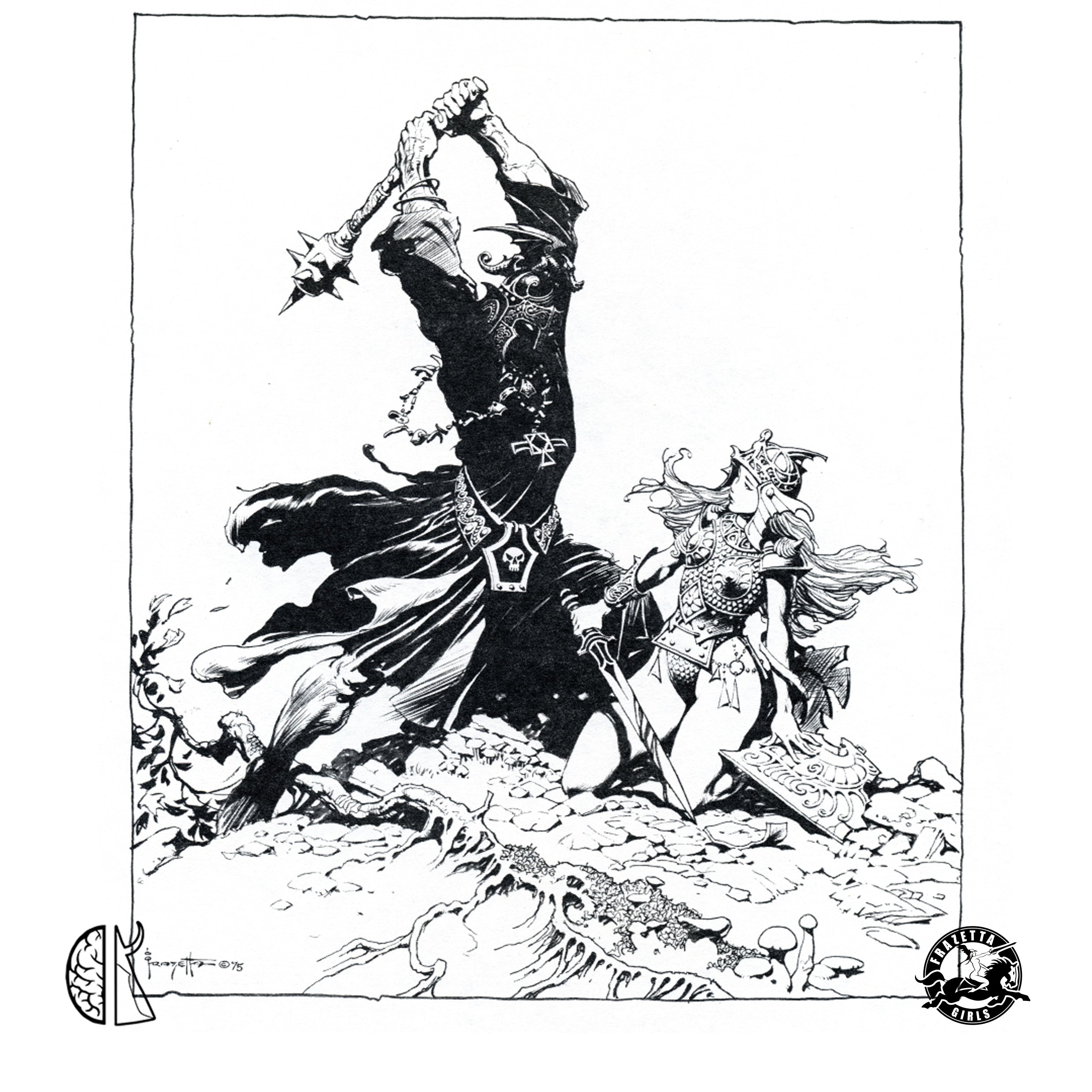 Frank Frazetta: Eowyn vs the Nazgul Lord