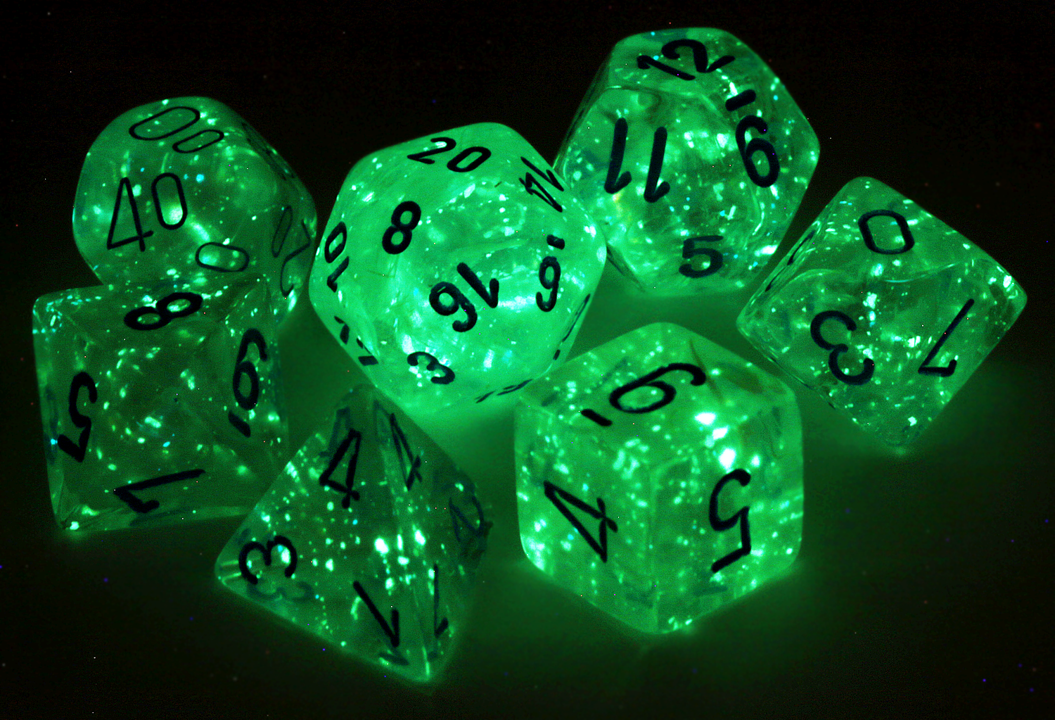 Chessex Mini Dice (Borealis Luminary Icicle) | 10mm TTRPG Dice Set CHX20581