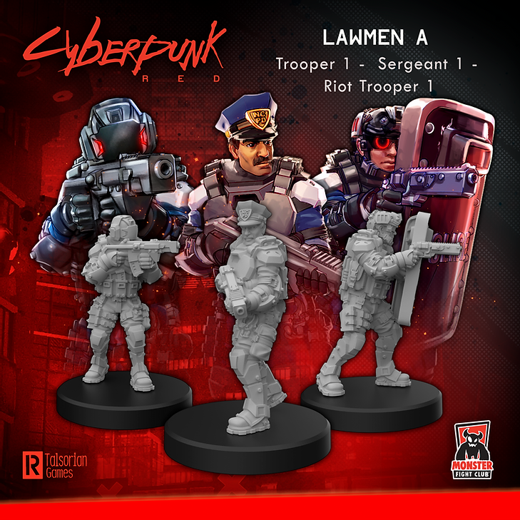 Cyberpunk Red Miniatures: Lawmen A (Command)
