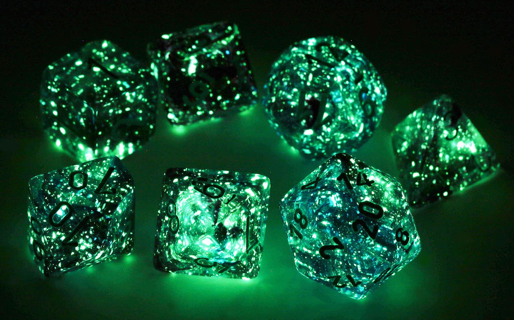 Chessex Mini Dice (Nebula Luminary Nocturnal/Blue) | 10mm TTRPG Dice Set CHX20557
