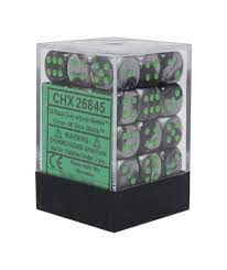Chessex Dice: Gemini Black-Grey/Green 36D6