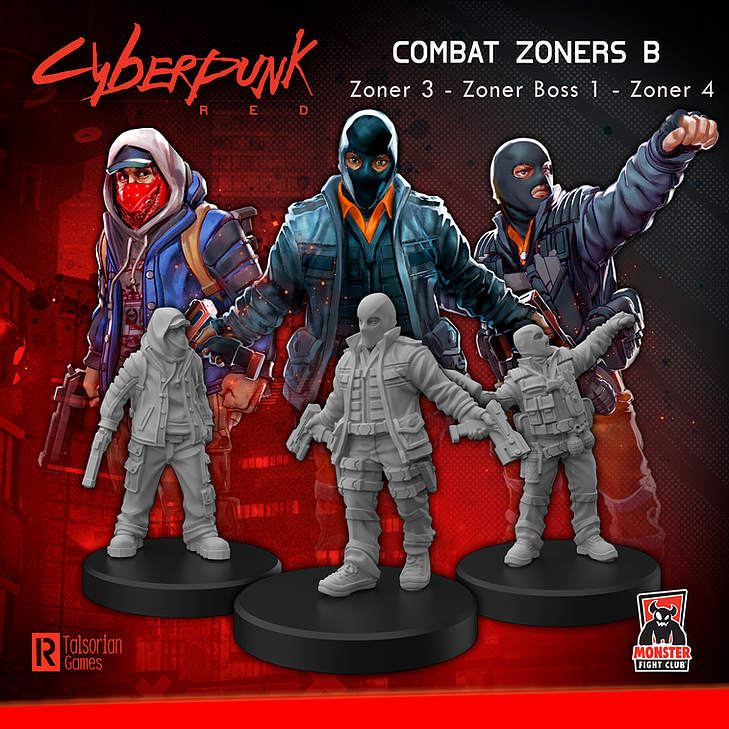 Cyberpunk Red Miniatures: Combat Zoners B (Punks)