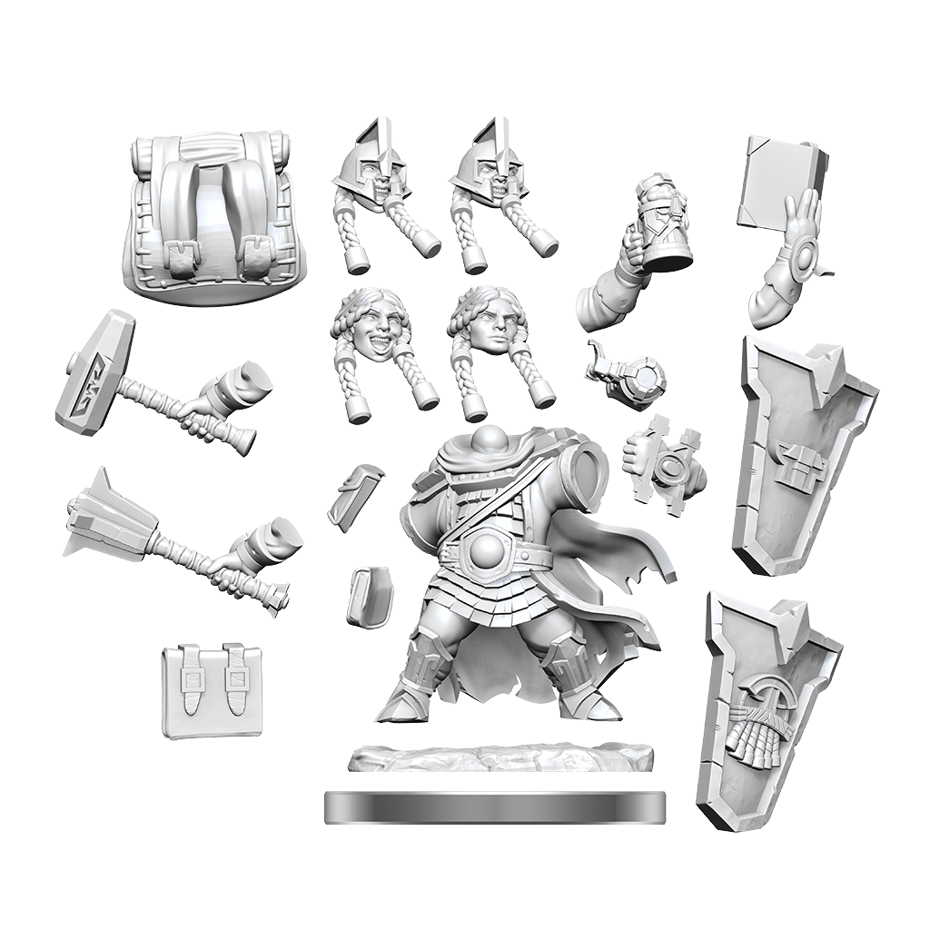 D&D Frameworks: Dwarf Cleric Female - Unpainted and Unassembled