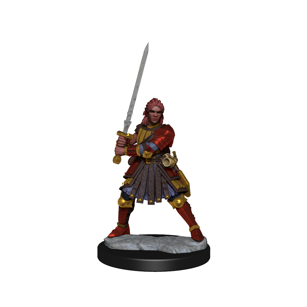 D&D Frameworks: Human Fighter Female - Unpainted and Unassembled