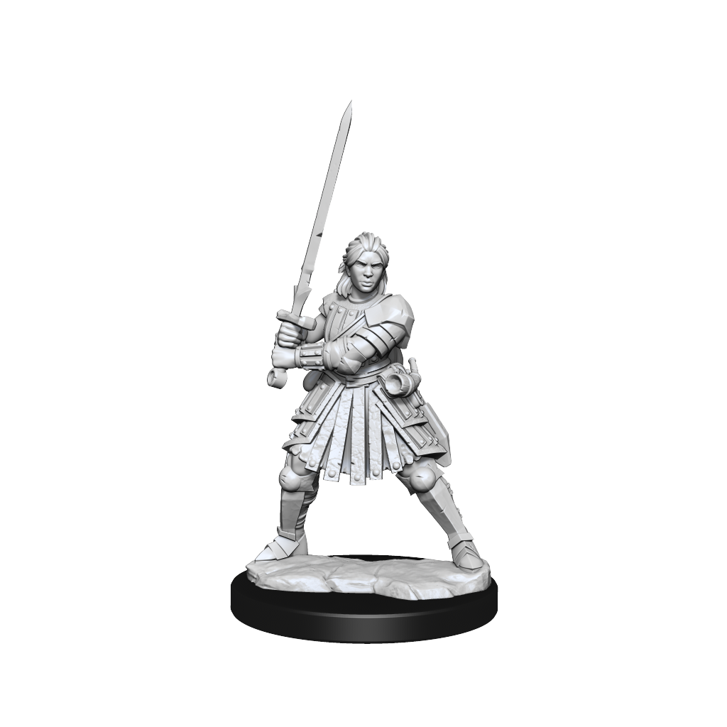 D&D Frameworks: Human Fighter Female - Unpainted and Unassembled