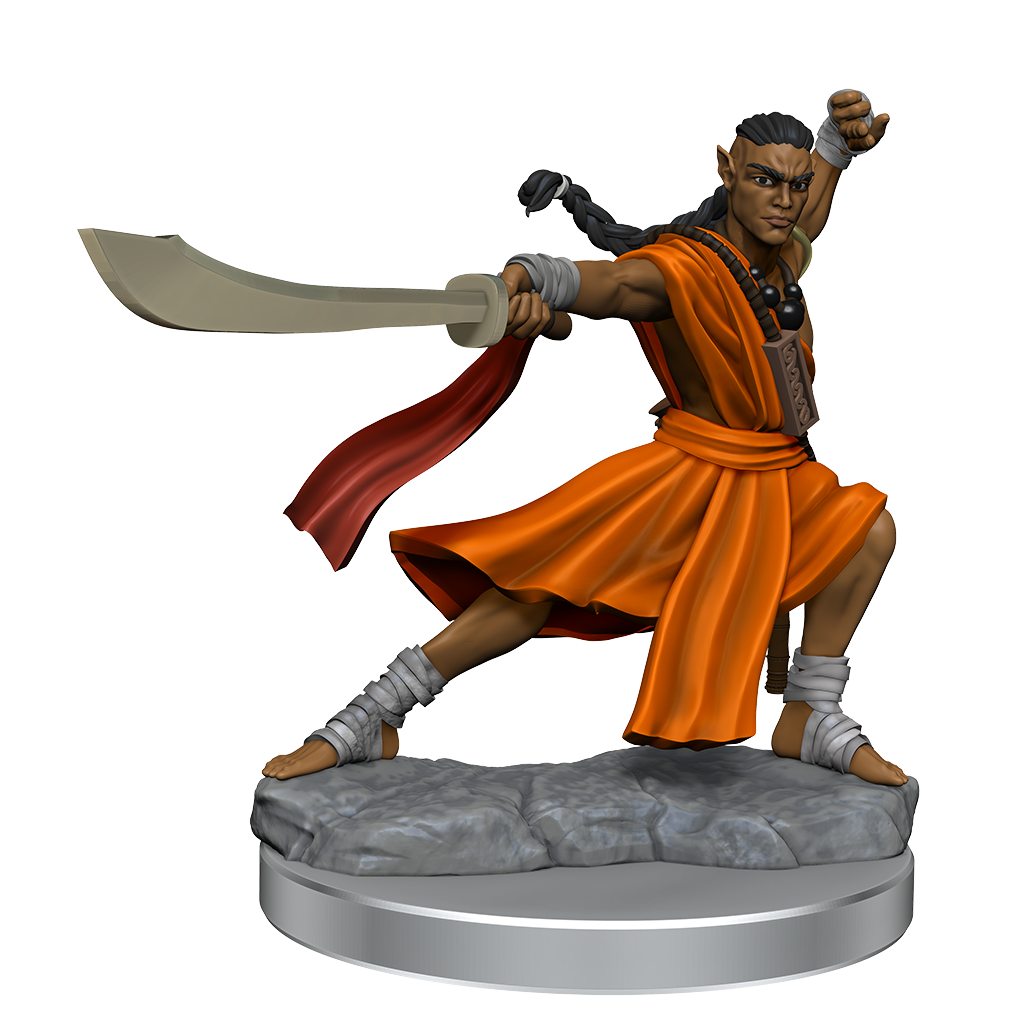 D&D Frameworks: Elf Monk Male - Unpainted and Unassembled