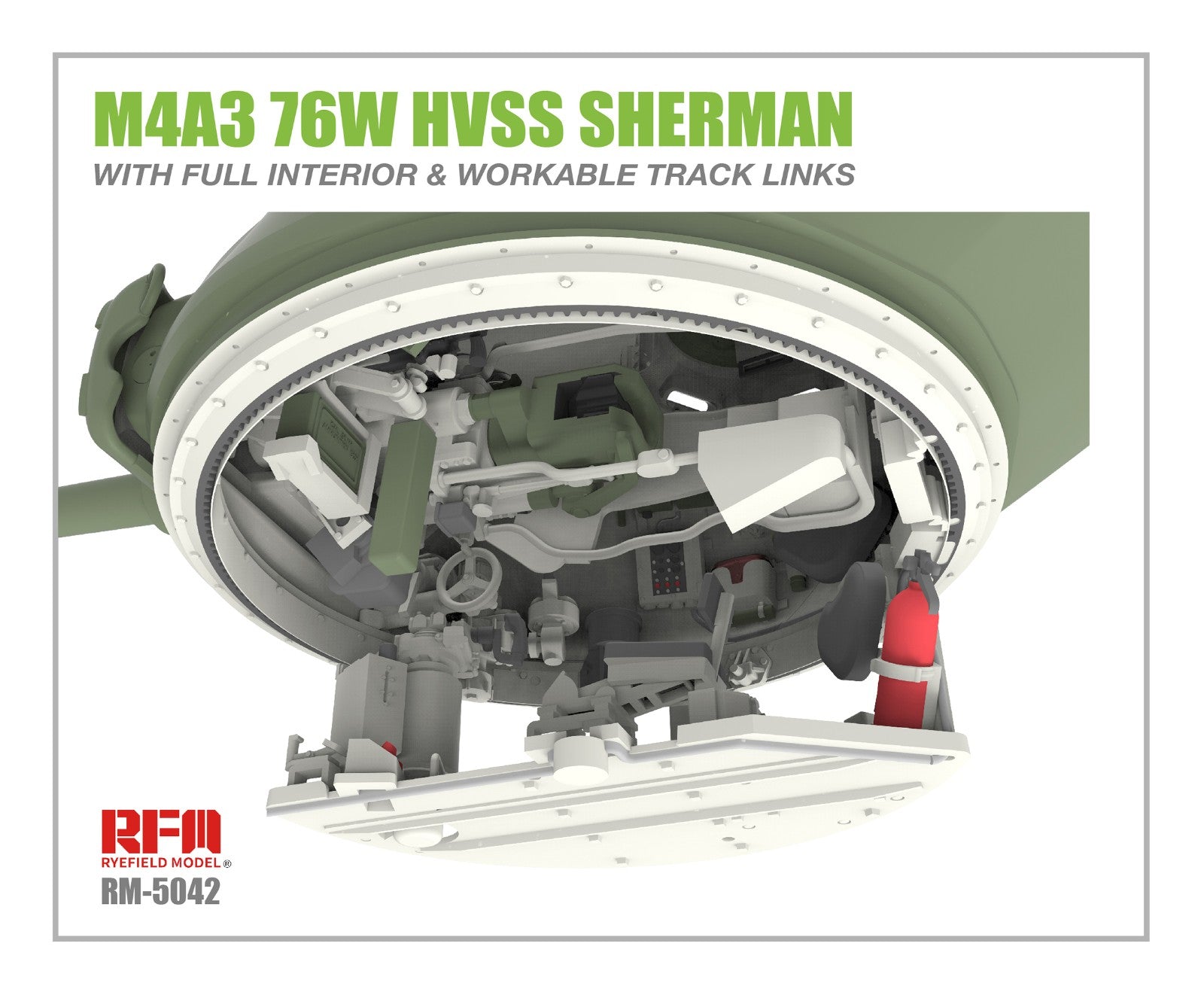 RFM: 1/35 M4A3 76W HVSS Sherman w/Full Interior & Workable Track Links