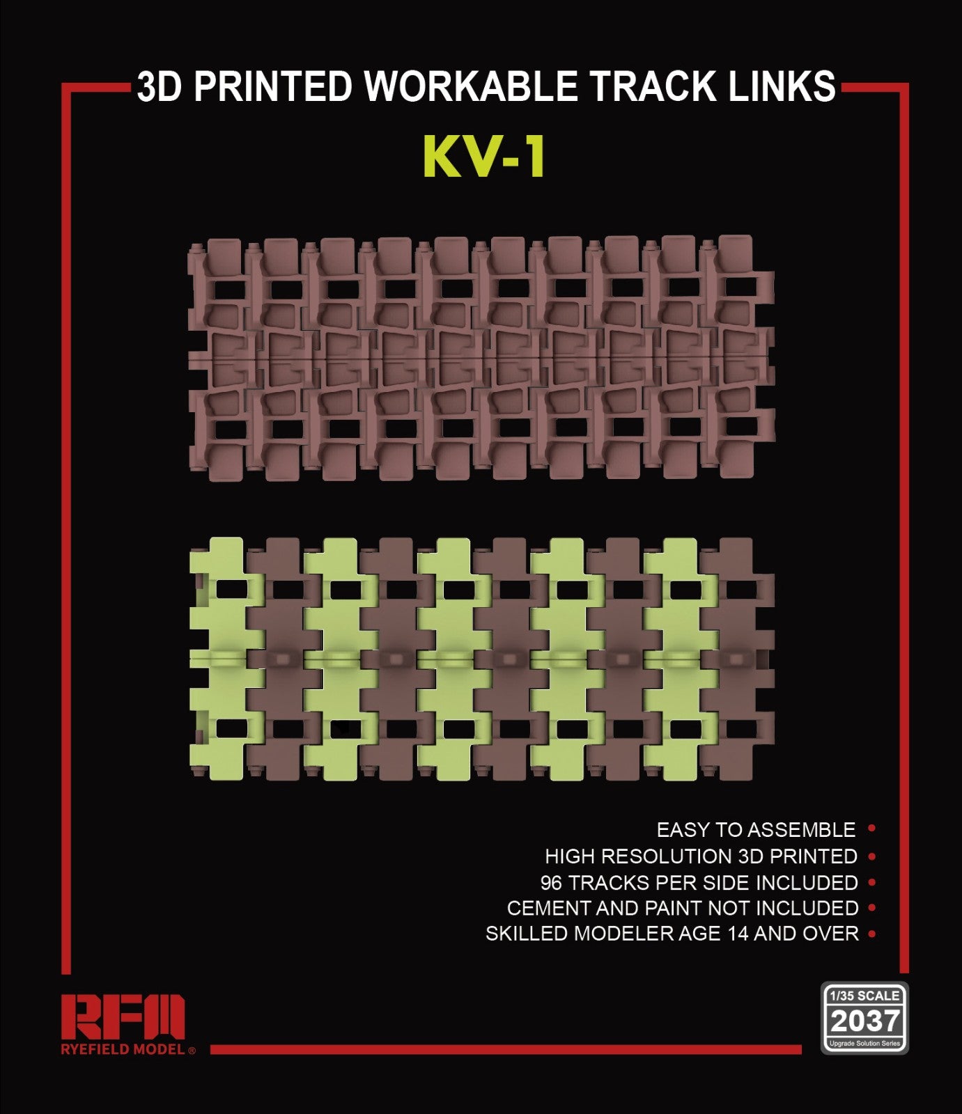 RFM: 1/35 KV-1 3D Printed Workable Track Links
