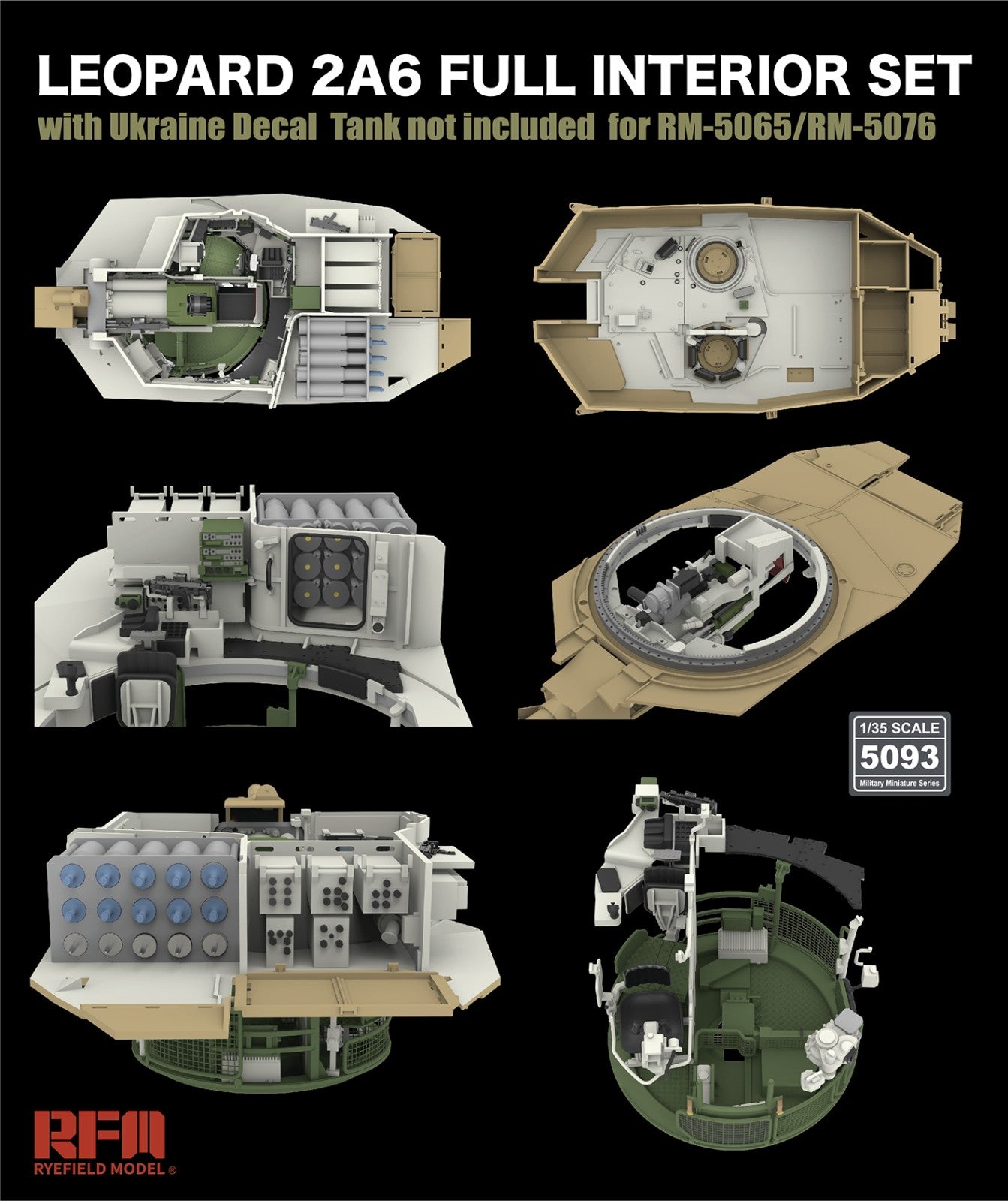 RFM: 1/35 Leopard 2A6 Full Interior Upgrade Set with Ukraine Decals