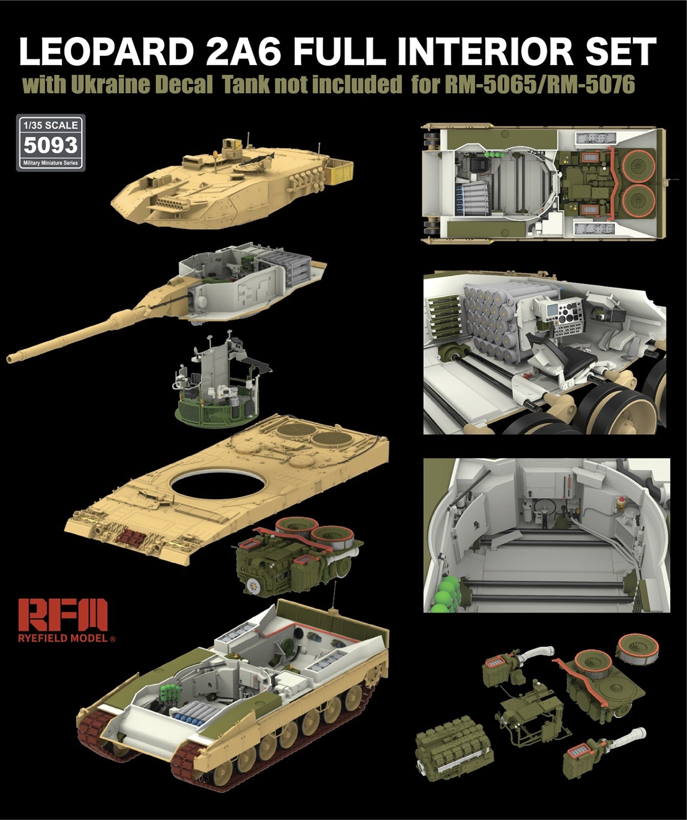 RFM: 1/35 Leopard 2A6 Full Interior Upgrade Set with Ukraine Decals