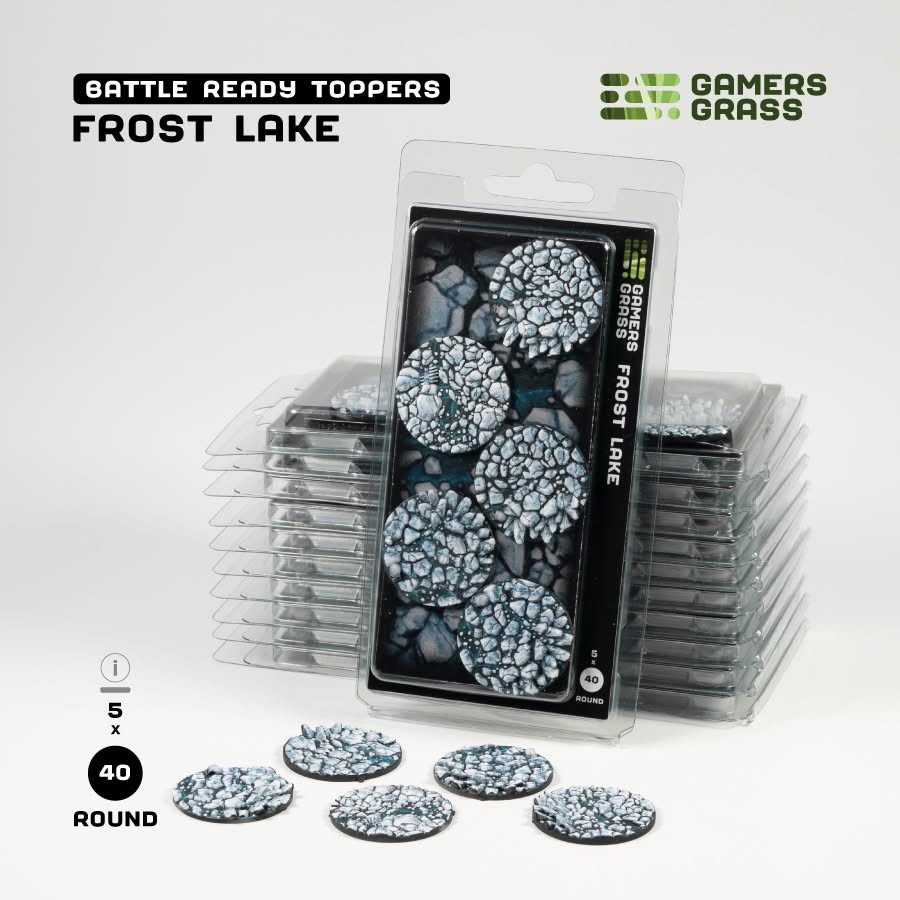Gamers Grass: Battle Ready Toppers - Frost Lake – Round 40mm (x5)