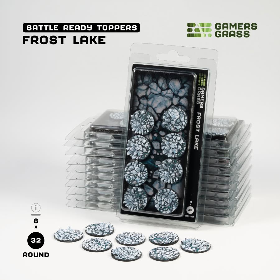 Gamers Grass: Battle Ready Toppers - Frost Lake – Round 32mm (x8)