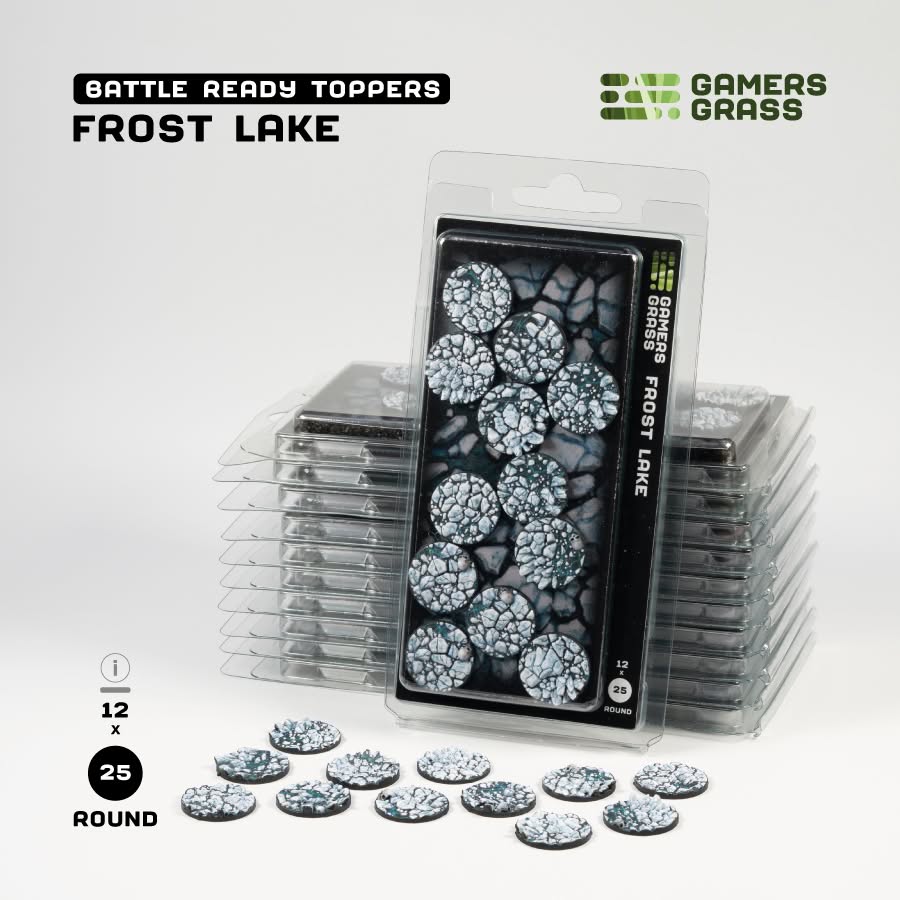 Gamers Grass: Battle Ready Toppers - Frost Lake – Round 25mm (x12)