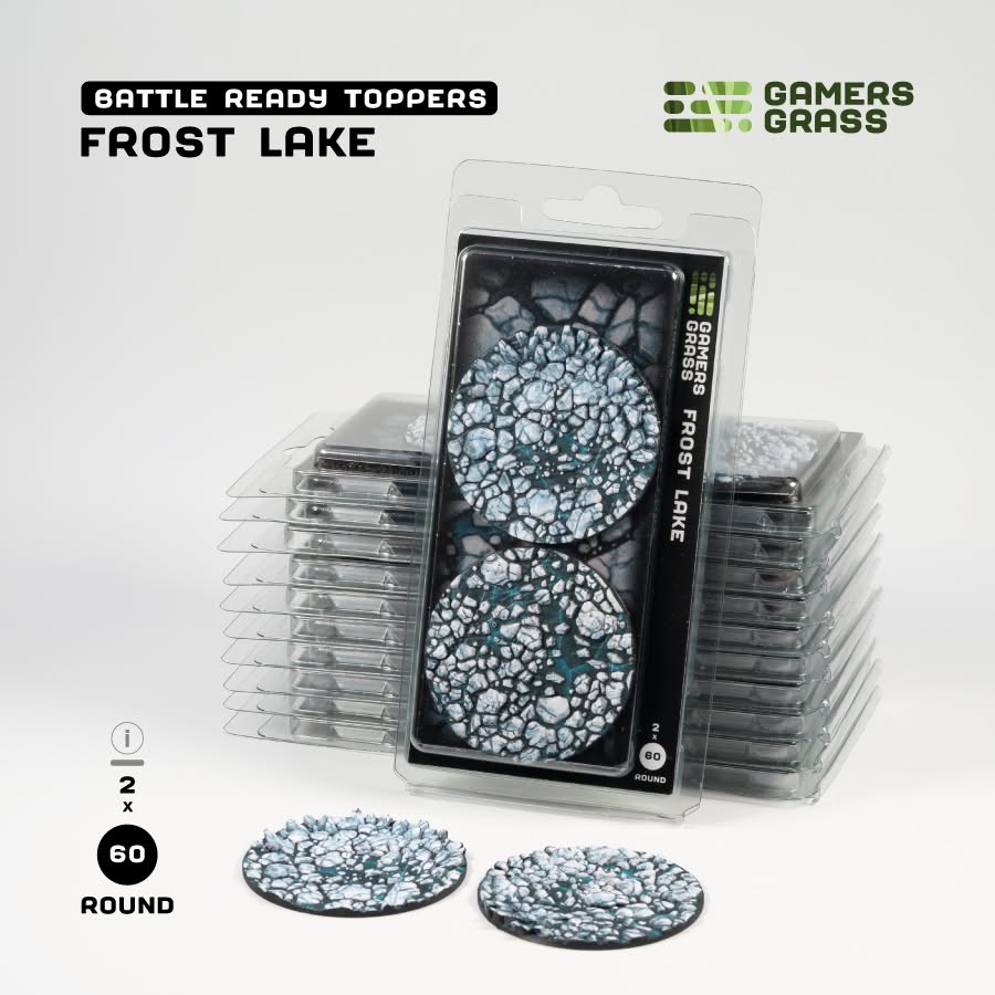 Gamers Grass: Battle Ready Toppers - Frost Lake - Round 60mm (x2)