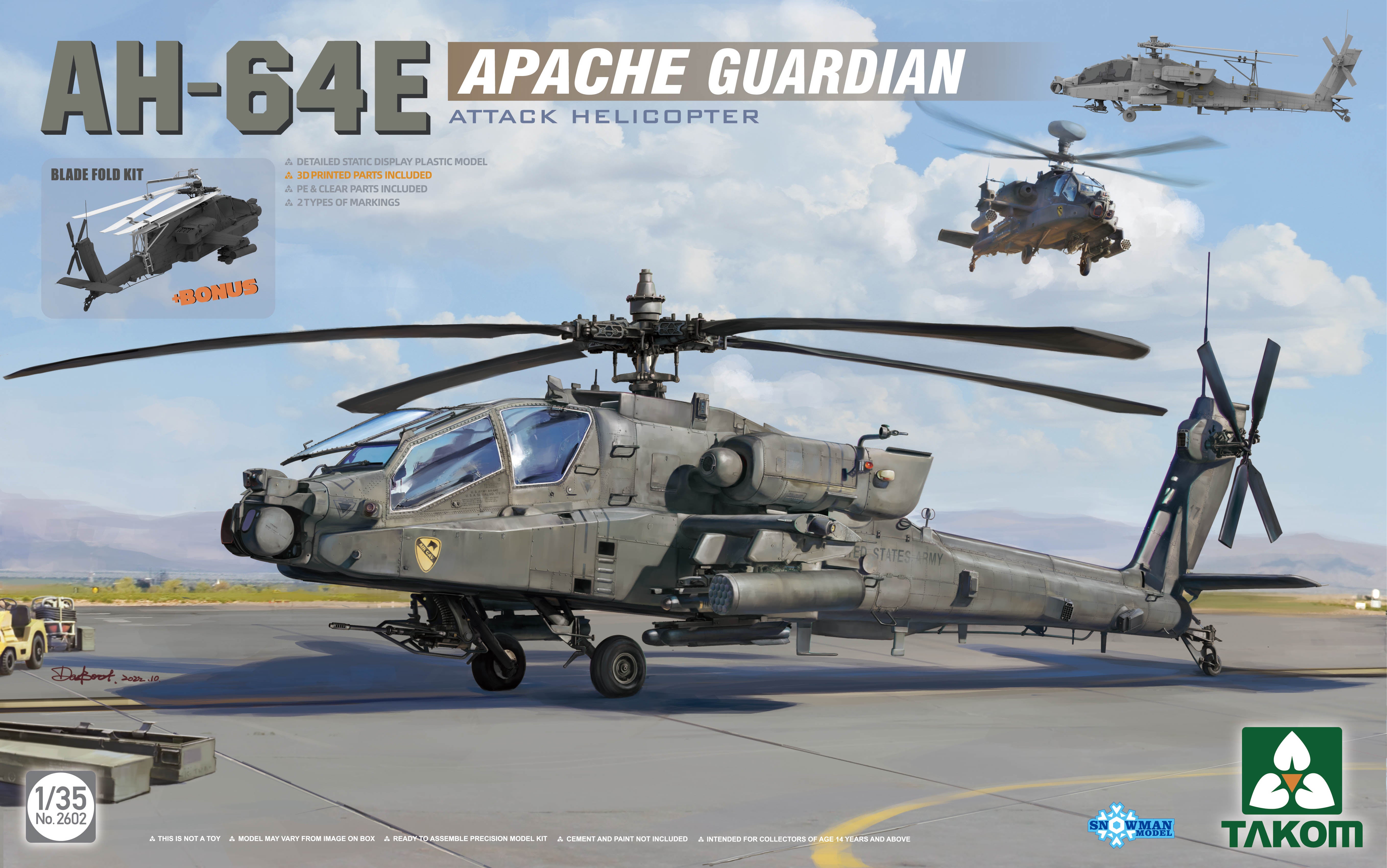 Takom: 1/35 AH-64E Apache Guardian Attack Helicopter