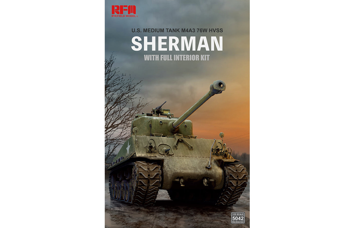 RFM: 1/35 M4A3 76W HVSS Sherman w/Full Interior & Workable Track Links