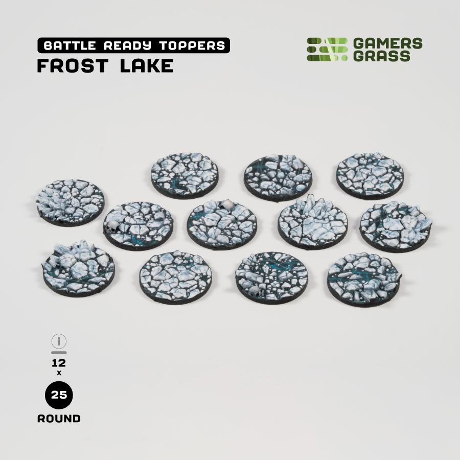 Gamers Grass: Battle Ready Toppers - Frost Lake – Round 25mm (x12)