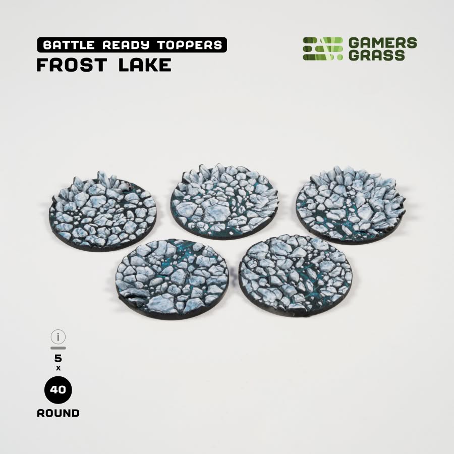 Gamers Grass: Battle Ready Toppers - Frost Lake – Round 40mm (x5)