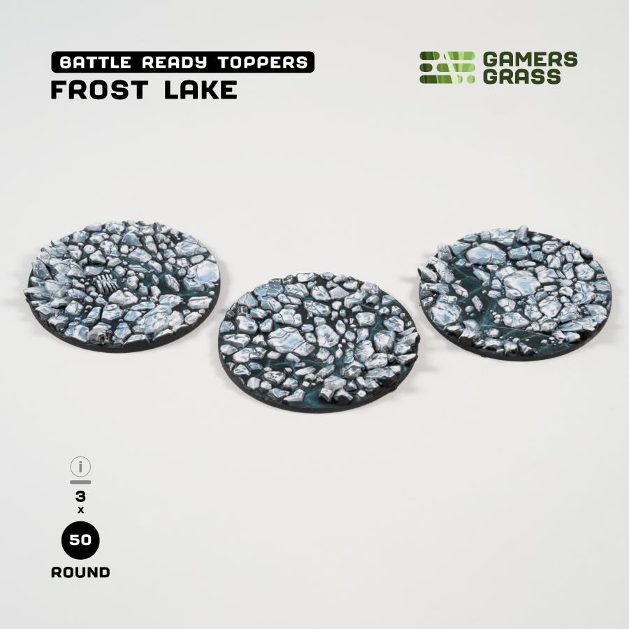Gamers Grass: Battle Ready Toppers - Frost Lake - Round 50mm (x3)