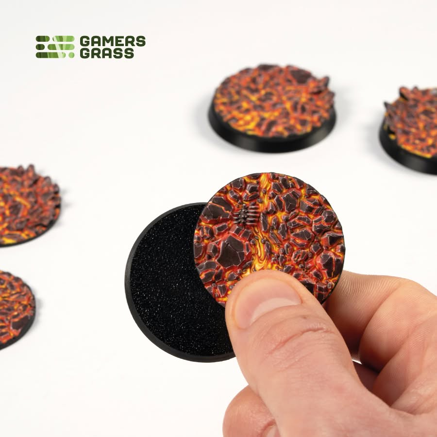 Gamers Grass: Battle Ready Toppers - Molten Lava - Round 40mm (x5)
