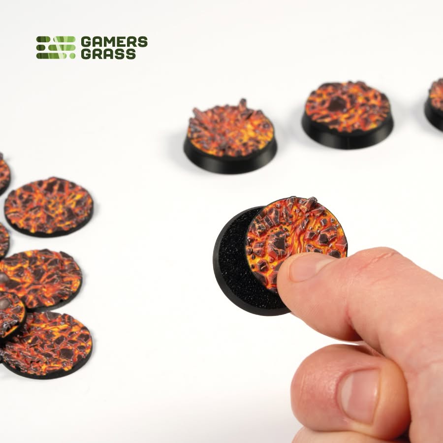 Gamers Grass: Battle Ready Toppers - Molten Lava - Round 28mm (x10)