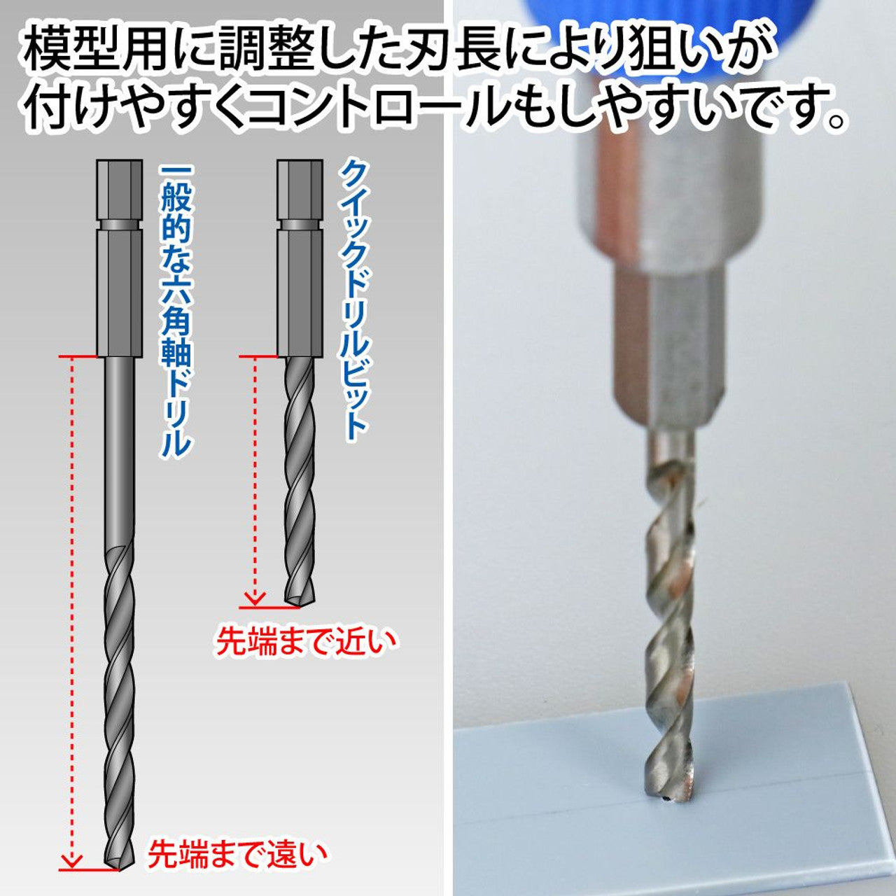 God Hand - Quick Attachable Drill Bit for Pin Vice (Hexagon) Set A