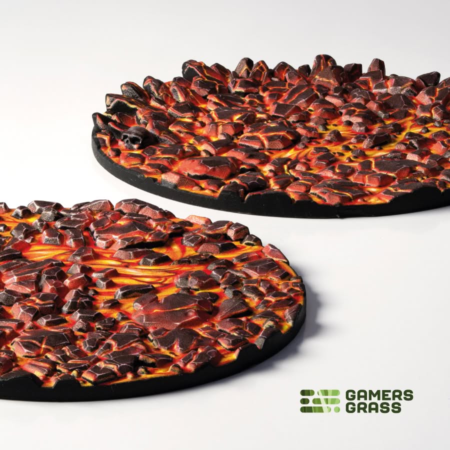 Gamers Grass: Battle Ready Toppers - Molten Lava - Round 60mm (x2)
