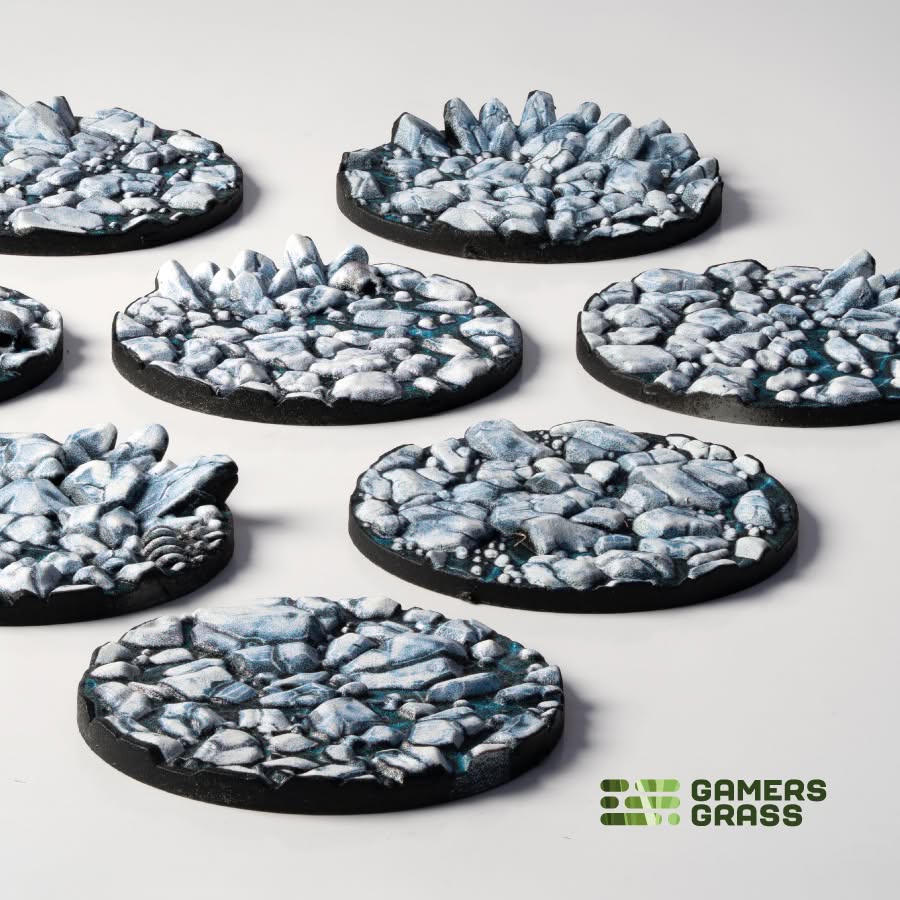 Gamers Grass: Battle Ready Toppers - Frost Lake – Round 32mm (x8)