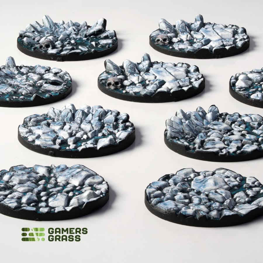 Gamers Grass: Battle Ready Toppers - Frost Lake – Round 28mm (x10)