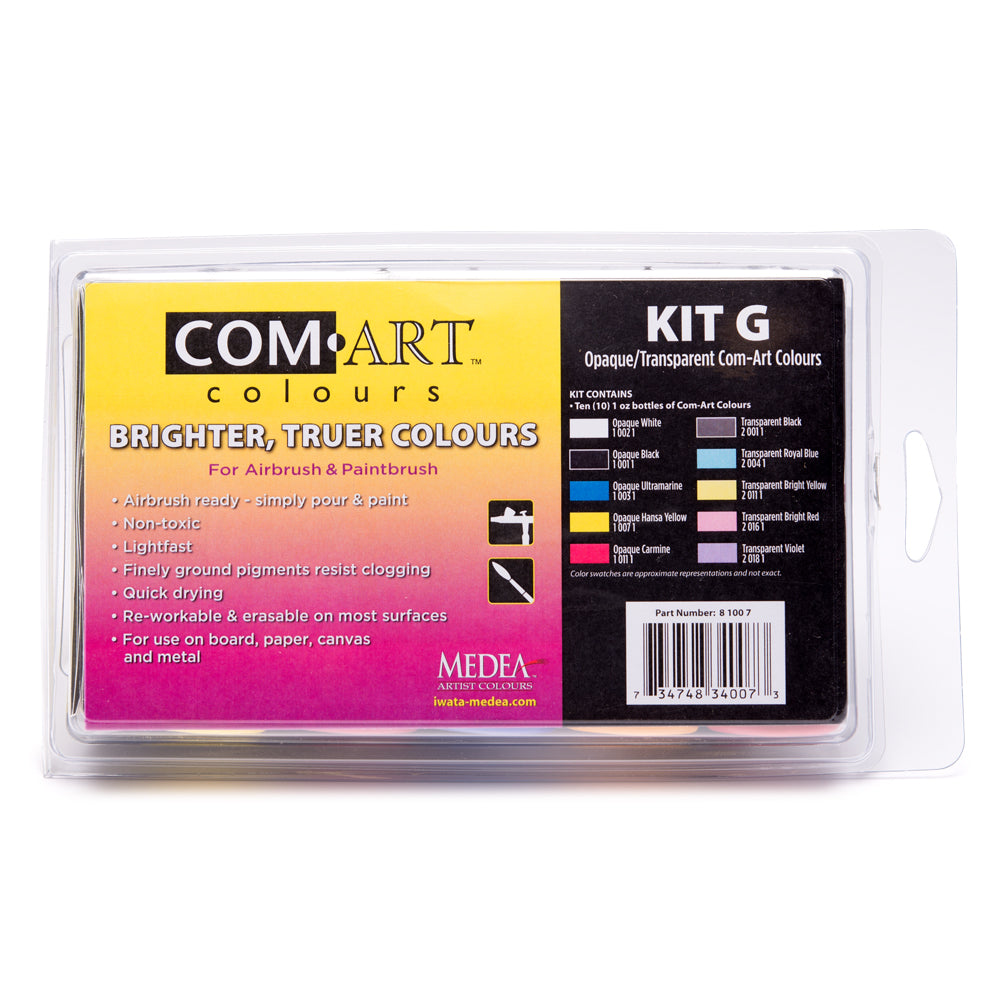 Iwata 81007 Com Art Colours Opaque/Transparent Kit G