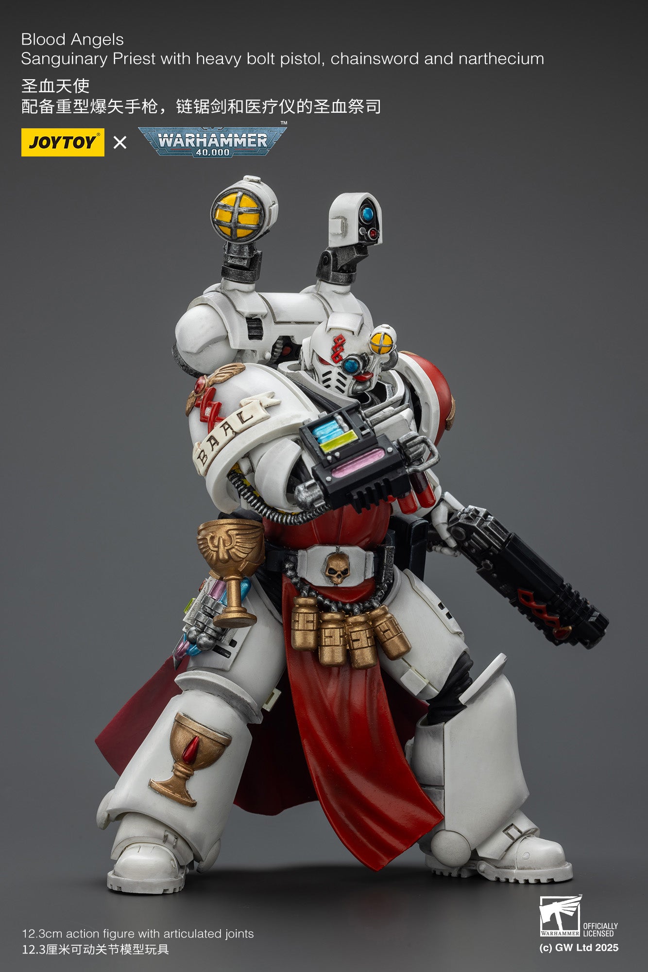 Joytoy: Blood Angels Sanguinary Priest with Heavy Bolt Pistol, Chainsword and Narthecium