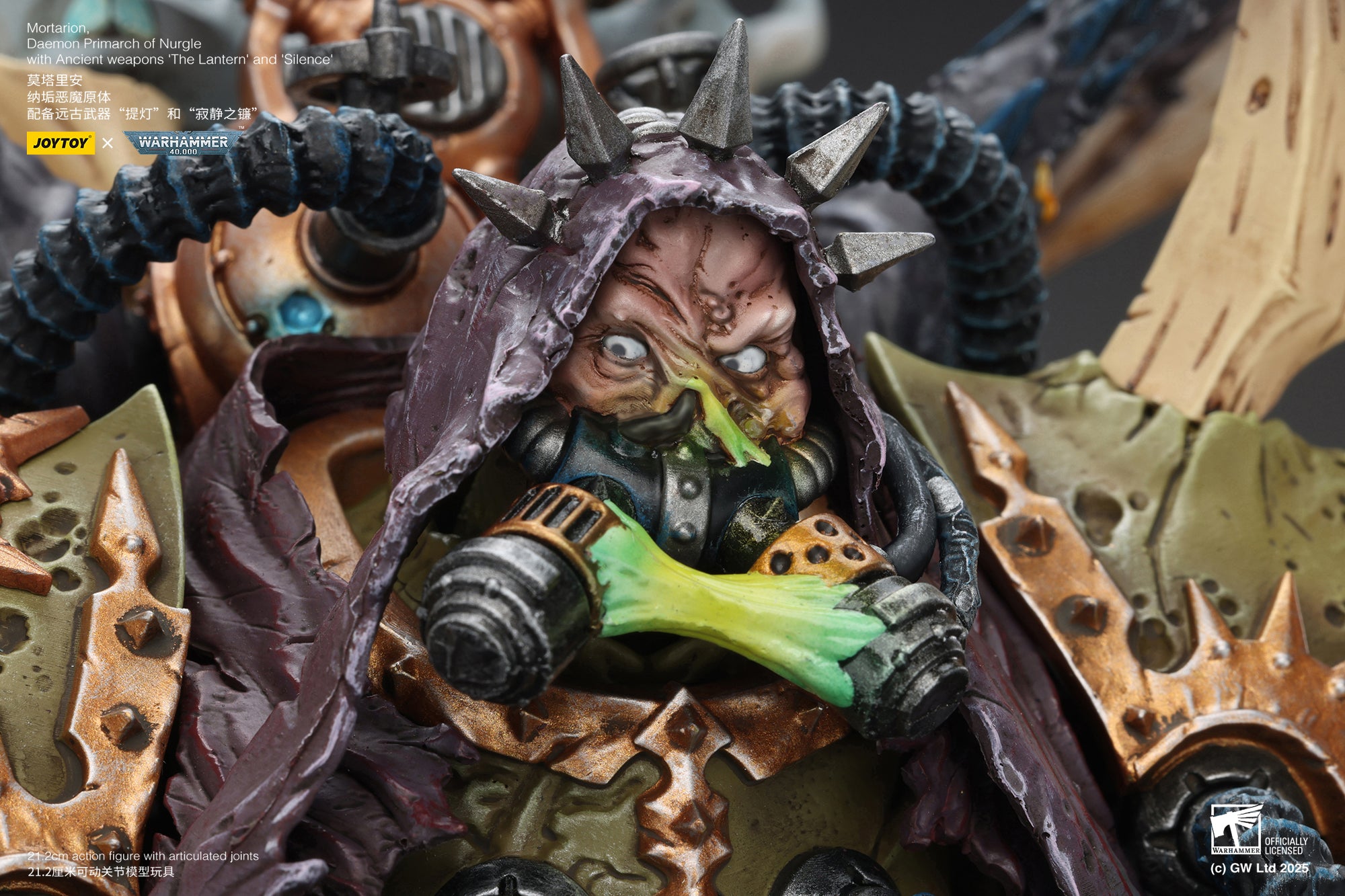 Joytoy: Death Guard Mortarion, Daemon Primarch of Nurgle with Ancient weapons ‘The Lantern' and ‘Silence'