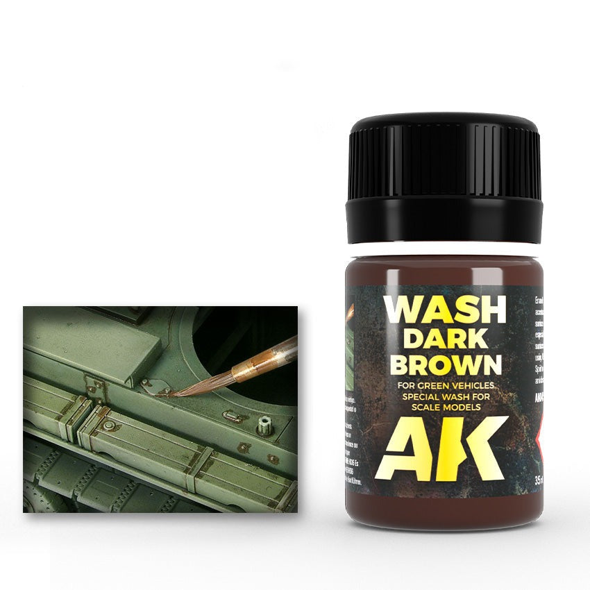 AK: 045 Dark Brown Wash For Green Vehicles