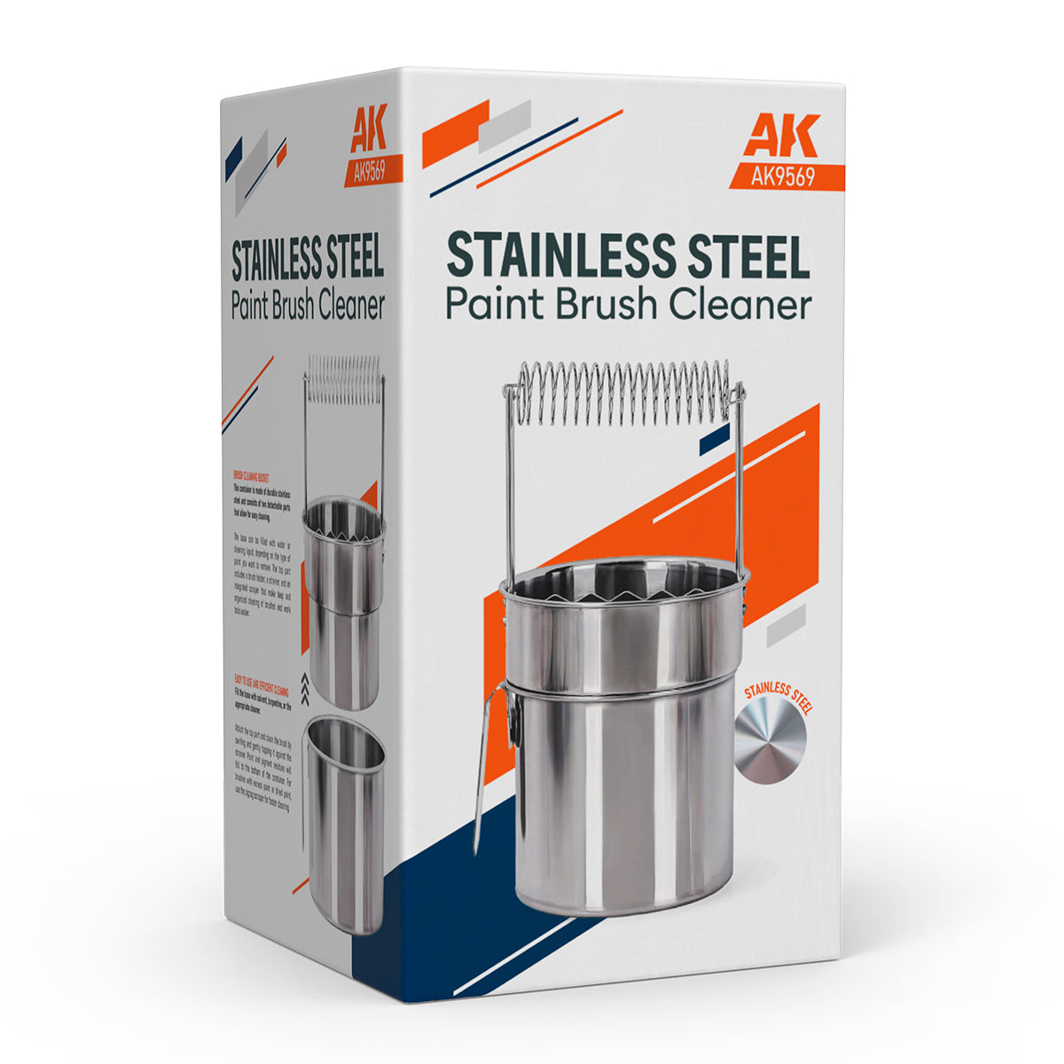 AK: Stainless Steel Paint Brush Cleaner Bucket