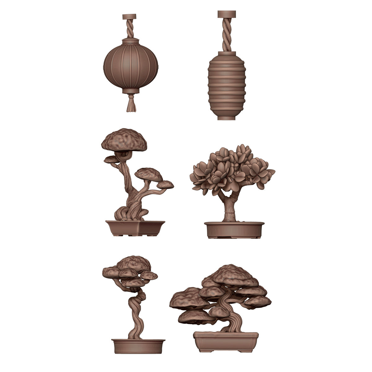 AK Basing Bits: Japanese Lamps & Bonsai (19 Pieces)