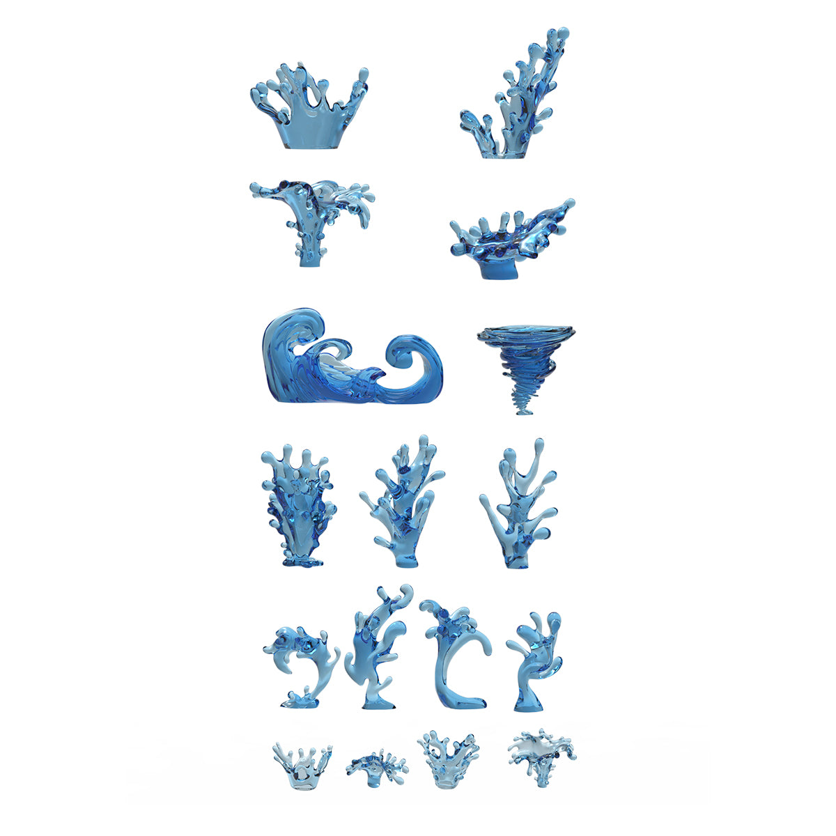 AK Basing Bits: Water FX (17 Pieces)