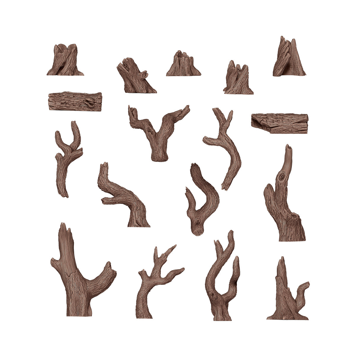 AK Basing Bits: Dead Tree Basing (17 Pieces)