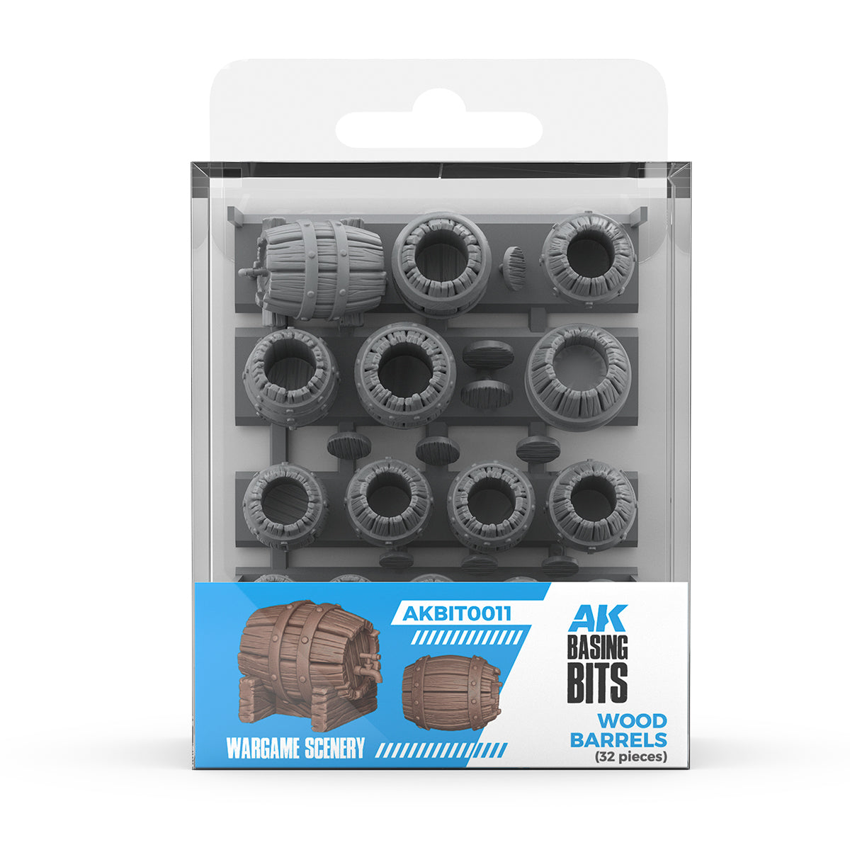 AK Basing Bits: Wood Barrels (32 Pieces)