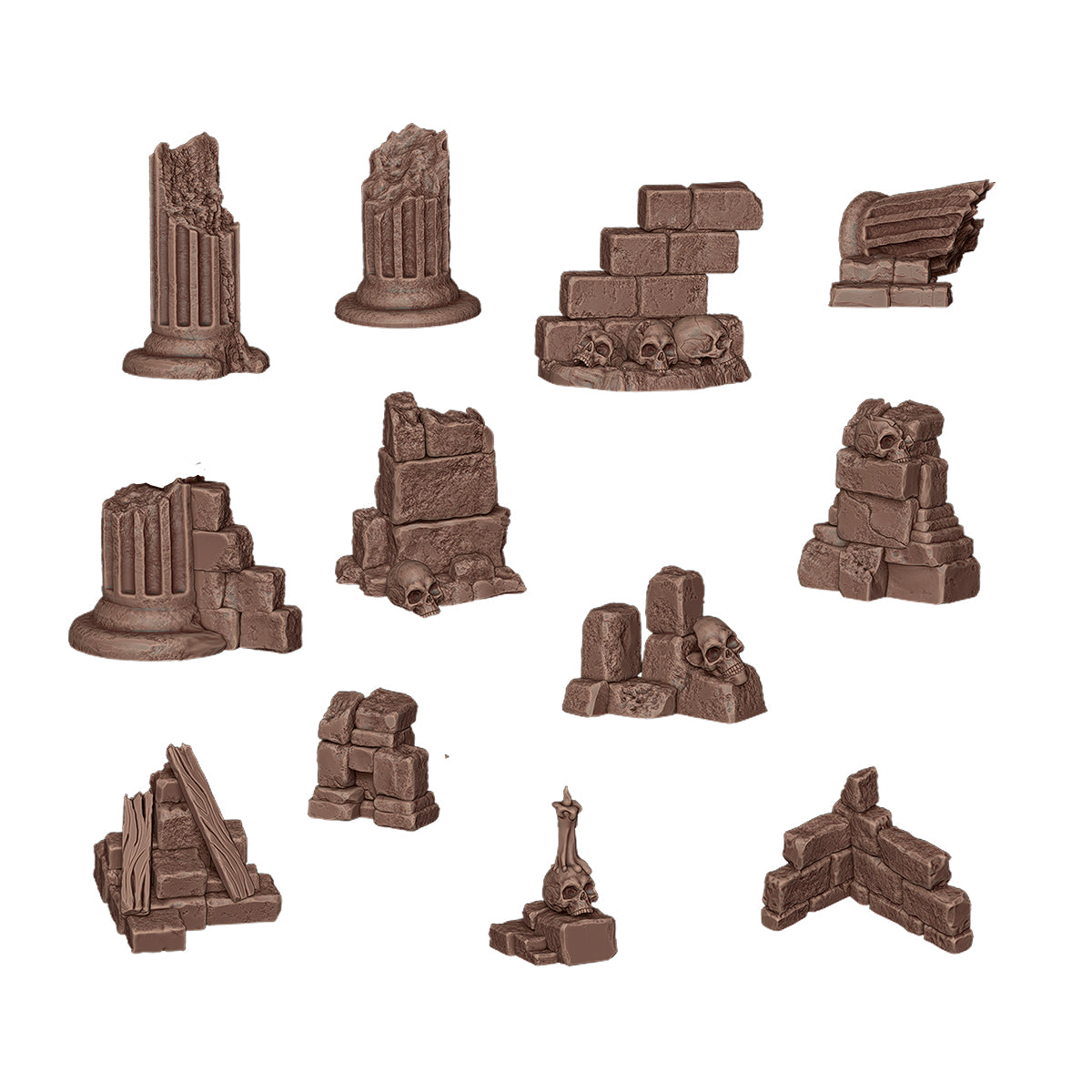 AK Basing Bits: Village Ruins (12 Pieces)