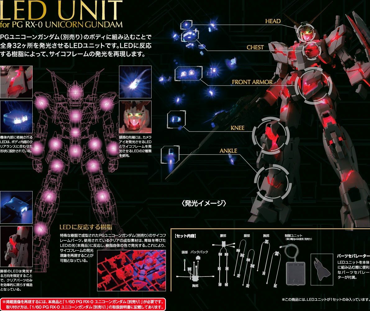 PG LED Unit for PG Unicorn Gundam / PG Banshee Norn