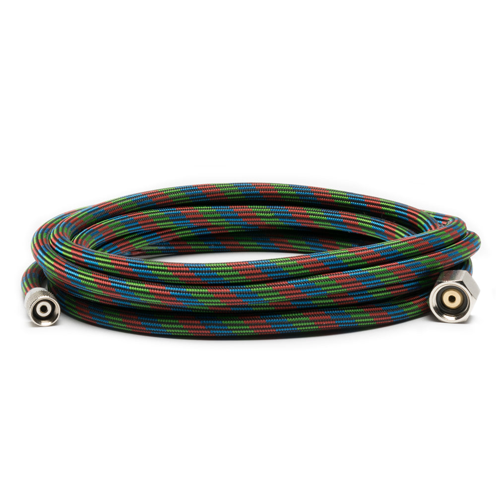 Iwata BT010 10' Braided Nylon Airbrush Hose with Iwata Airbrush Fitting and 1/4" Compressor Fitting