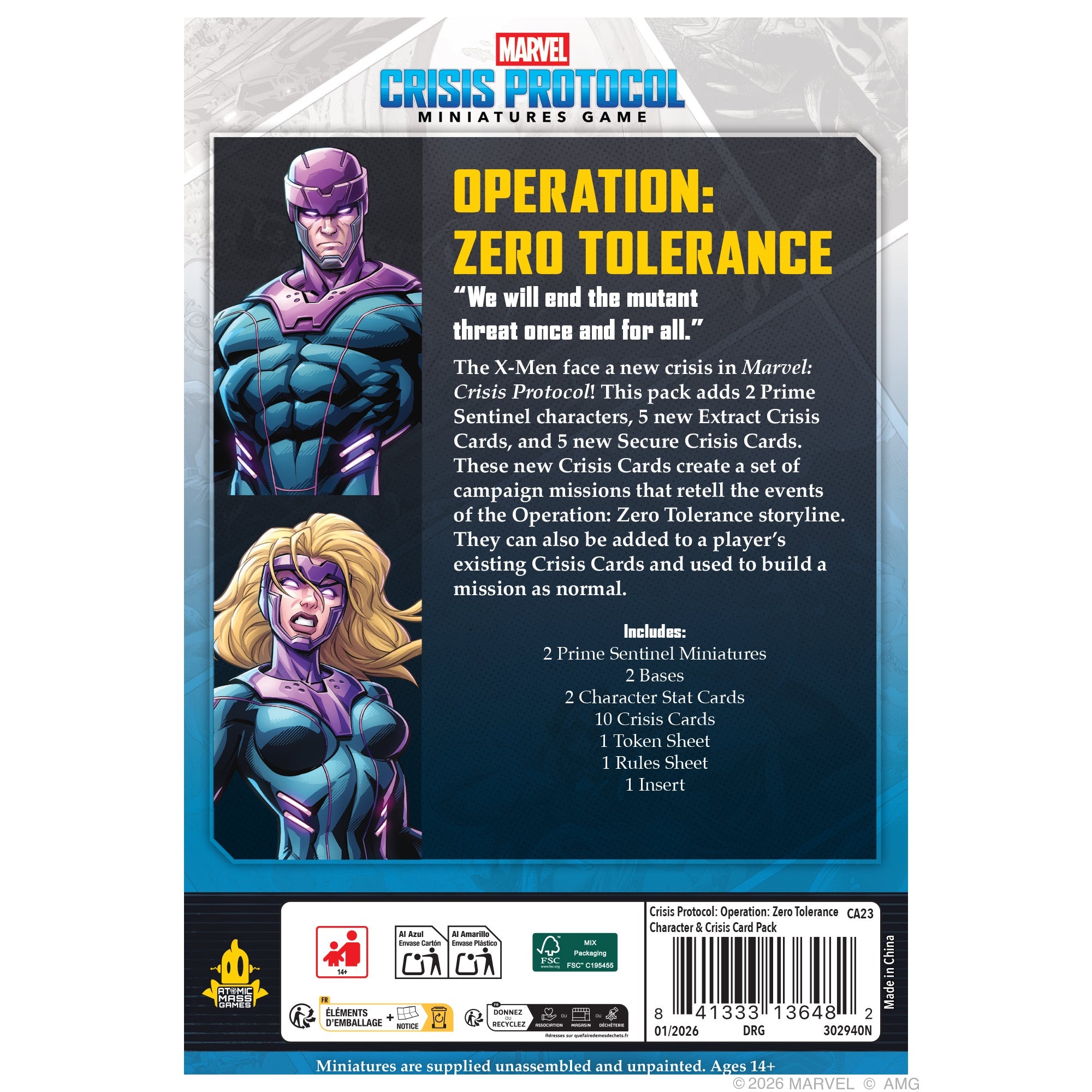 Marvel Crisis Protocol: Operation: Zero Tolerance Character & Crisis Card Pack