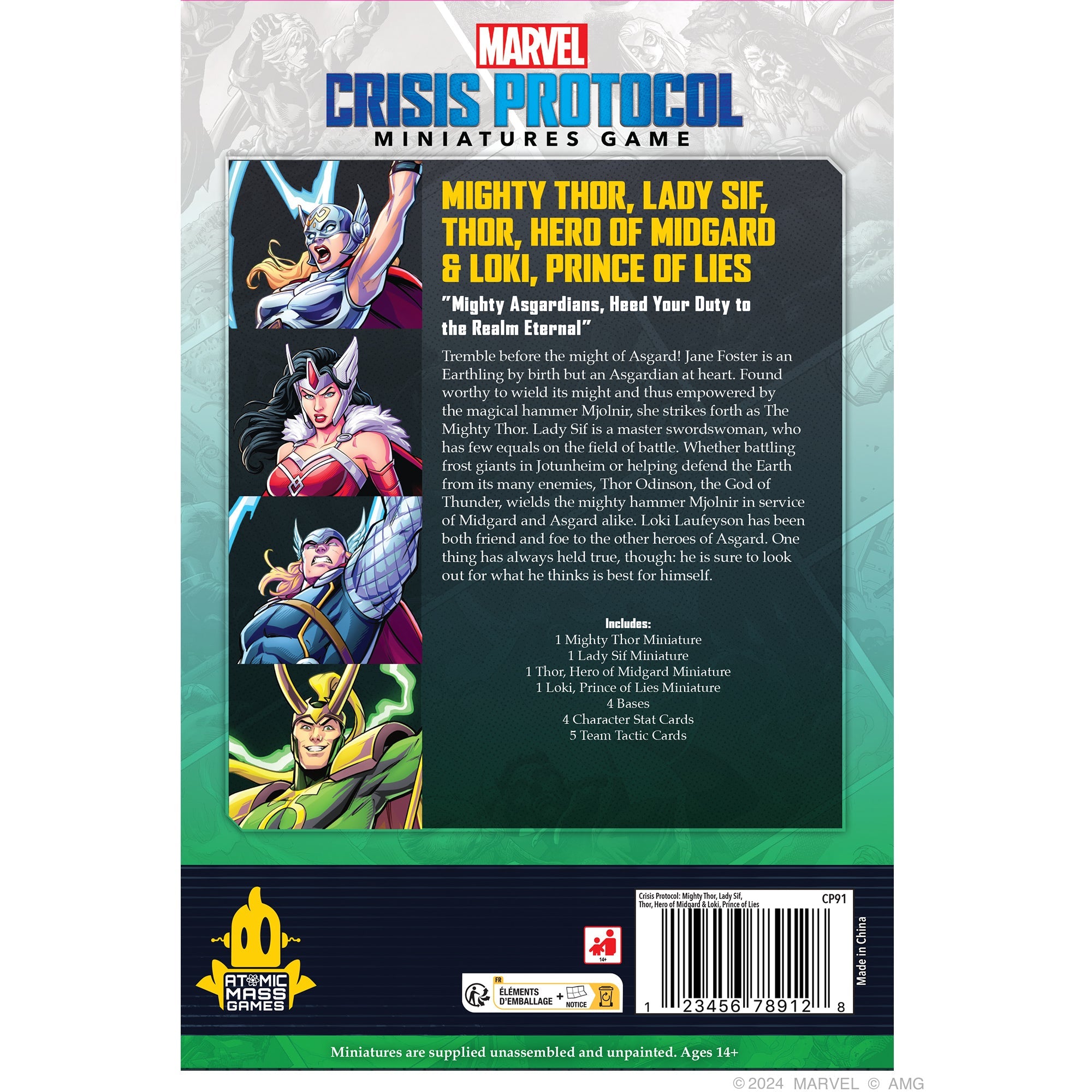 Marvel Crisis Protocol: Mighty Thor, Lady Sif, Thor, Loki Character Pack