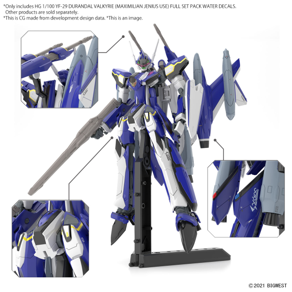 Bandai Macross: HG YF-29 Durandal Valkyrie (Maximilian Jenius Use) Full Set Pack Water Decals