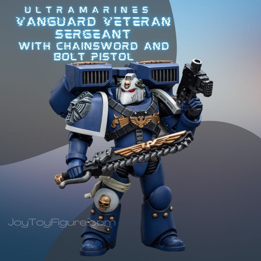 JOYTOY Warhammer 40k Ultramarines Vanguard Veteran w/Chainsword & Pisol JOYTOY Warhammer 40k Ultramarines Vanguard Veteran w/Chainsword & Pisol