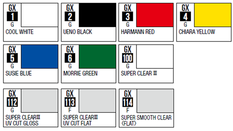 Mr. Color GX Series (GX01-GX218)
